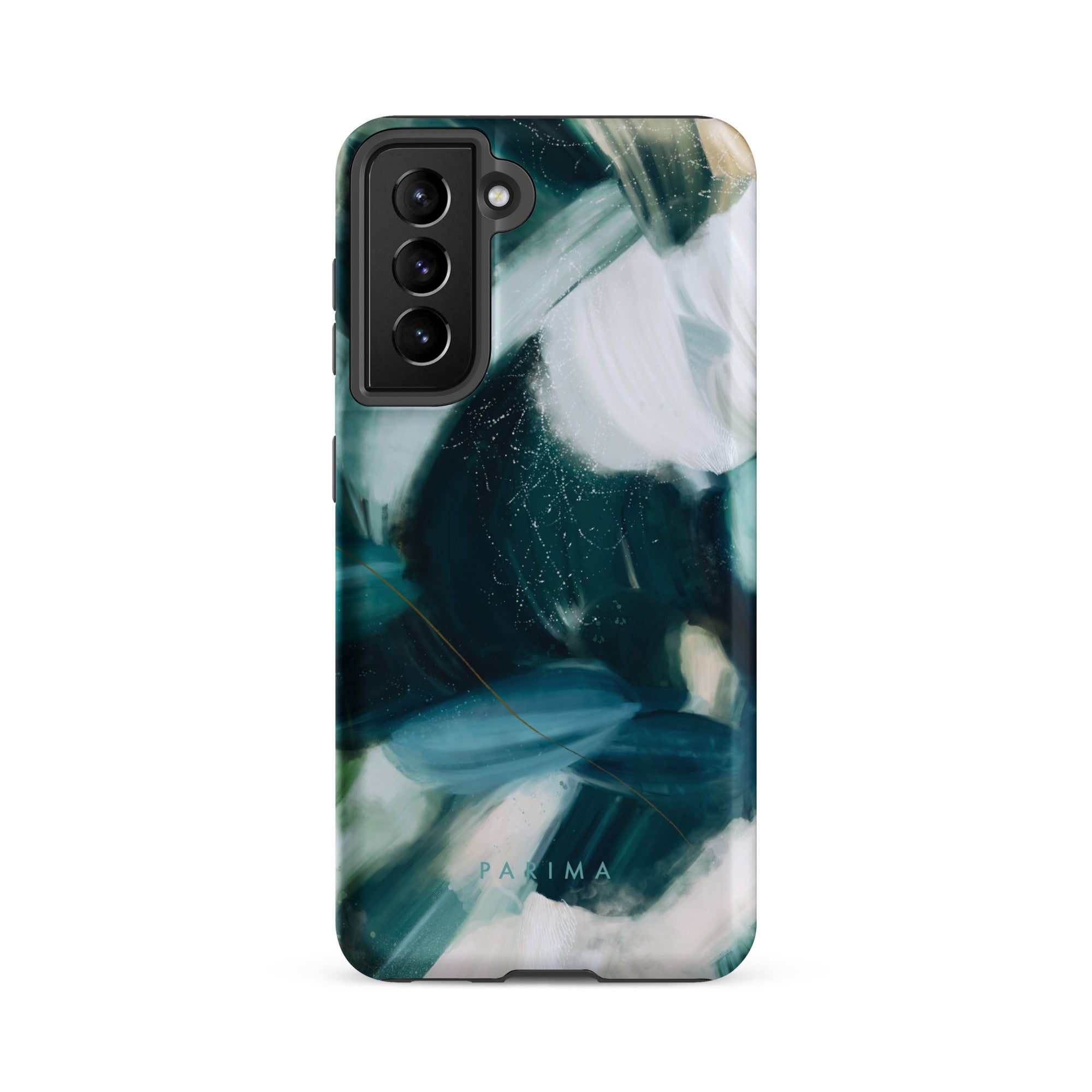 Caspian, blue and teal abstract art on Samsung Galaxy S21 FE tough case by Parima Studio