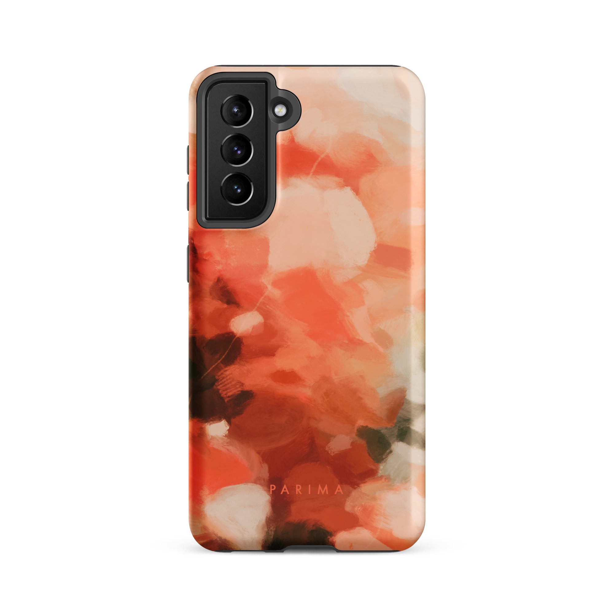 Sweet Nectar, orange and pink abstract art on Samsung Galaxy S21 FE tough case by Parima Studio