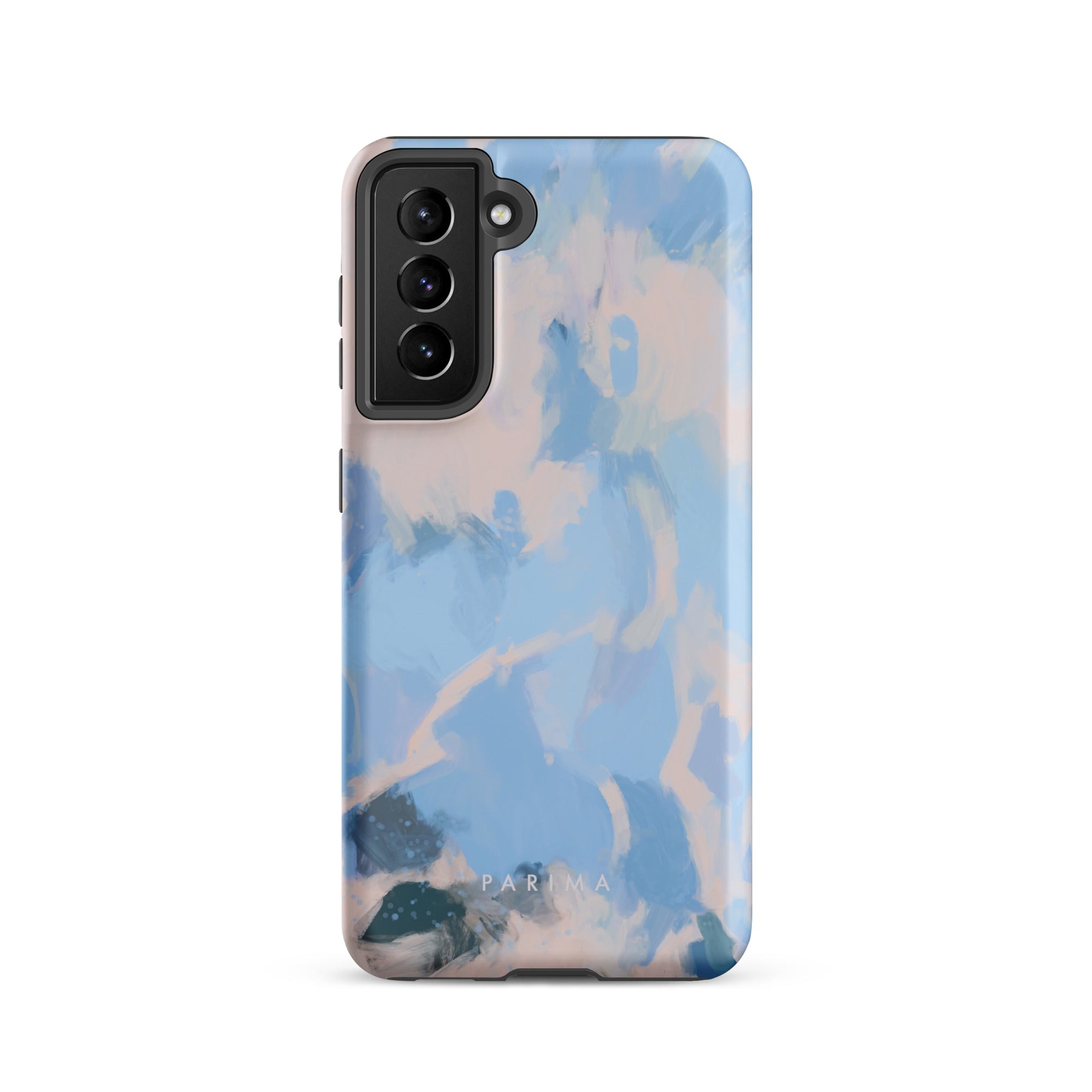 Dove, blue and pink abstract art on Samsung Galaxy S21 tough case by Parima Studio