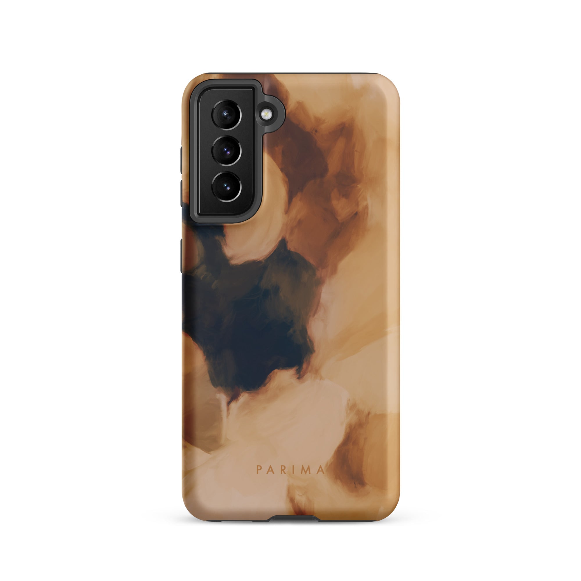 Clay, brown and tan color abstract art on Samsung Galaxy s21 tough case by Parima Studio