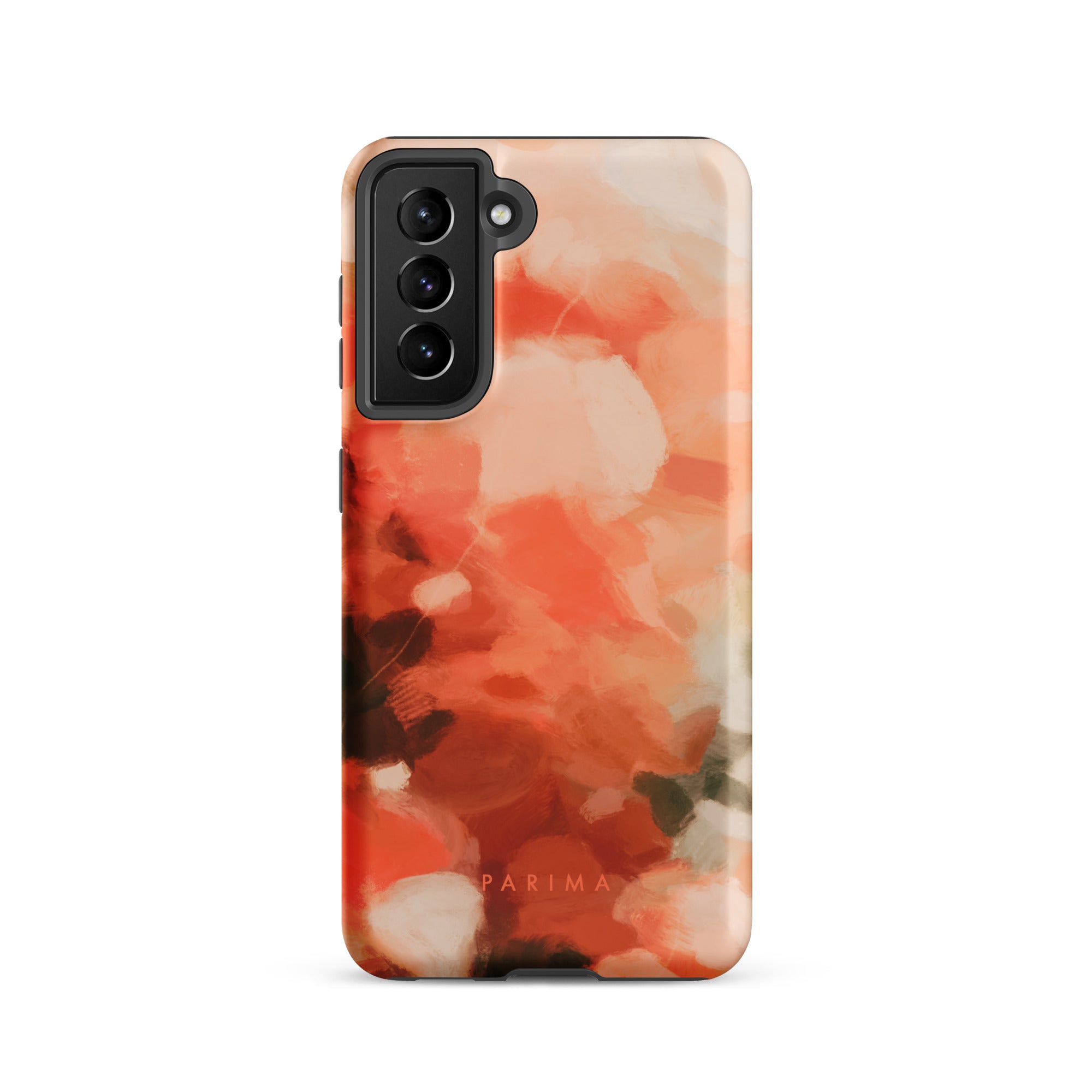 Sweet Nectar, orange and pink abstract art on Samsung Galaxy S21 tough case by Parima Studio