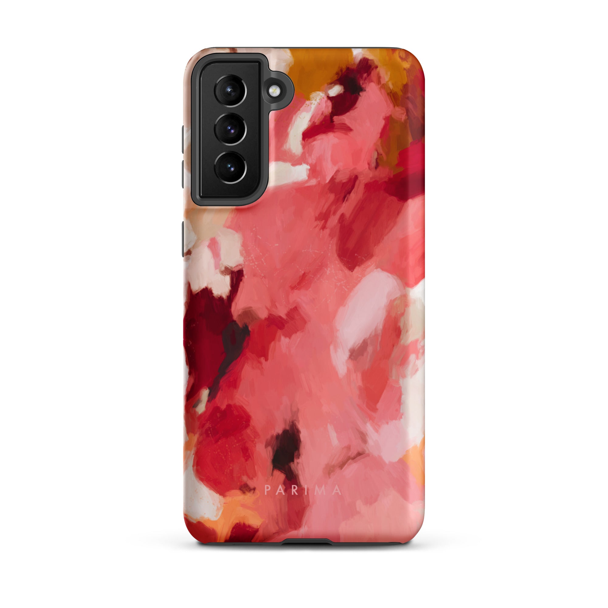 Apple, pink and red abstract art on Samsung Galaxy S21 Plus tough case by Parima Studio