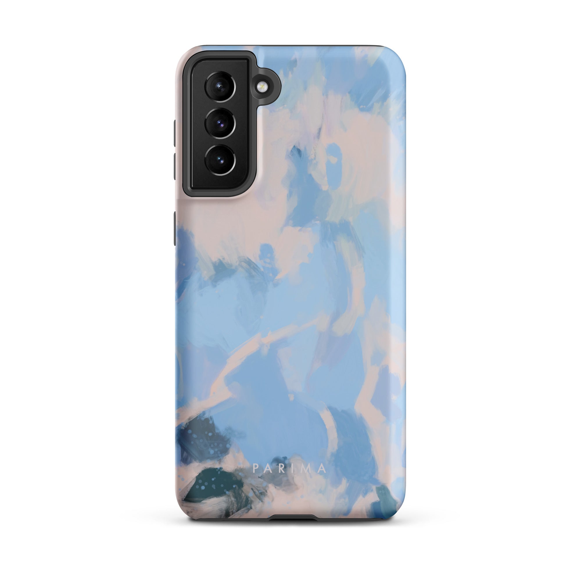 Dove, blue and pink abstract art on Samsung Galaxy S21 Plus tough case by Parima Studio