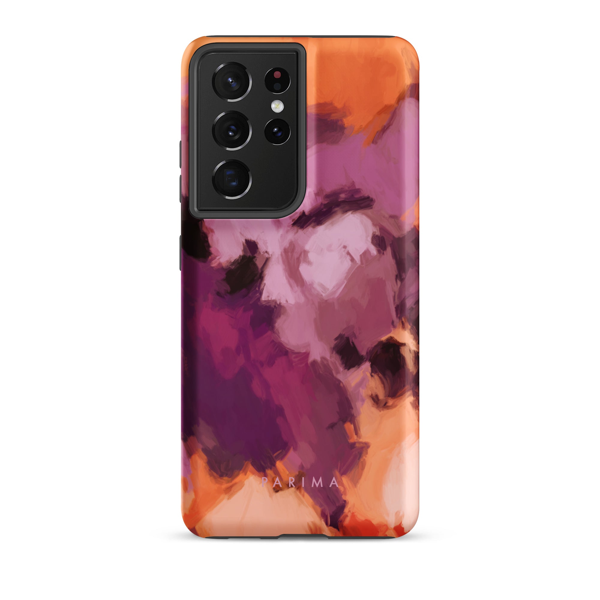 Lilac, purple and orange abstract art on Samsung Galaxy S21 Ultra tough case by Parima Studio