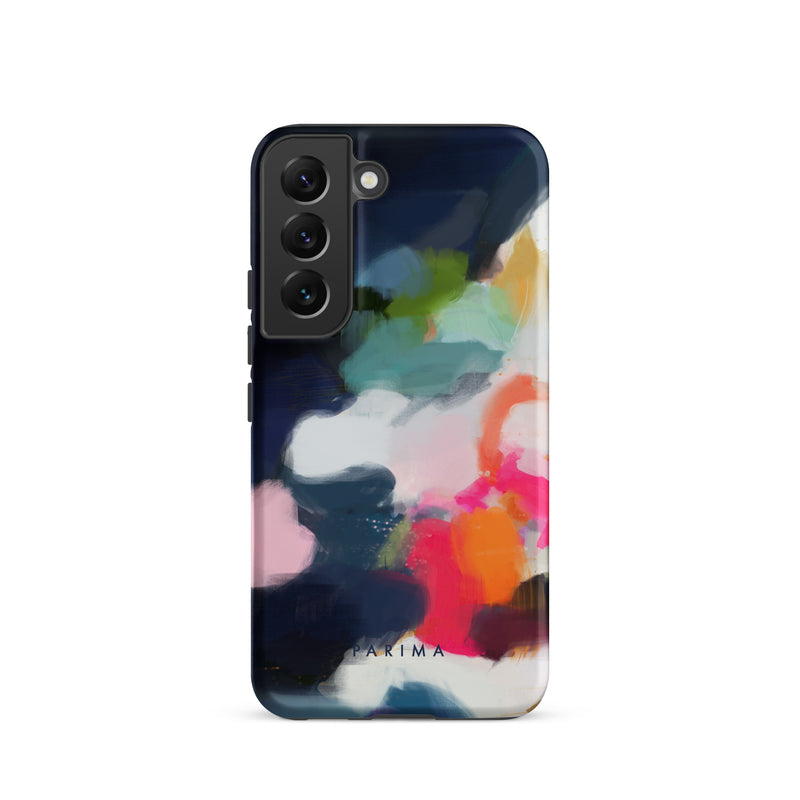 Eliza, blue and pink abstract art on Samsung Galaxy S22 tough case by Parima Studio