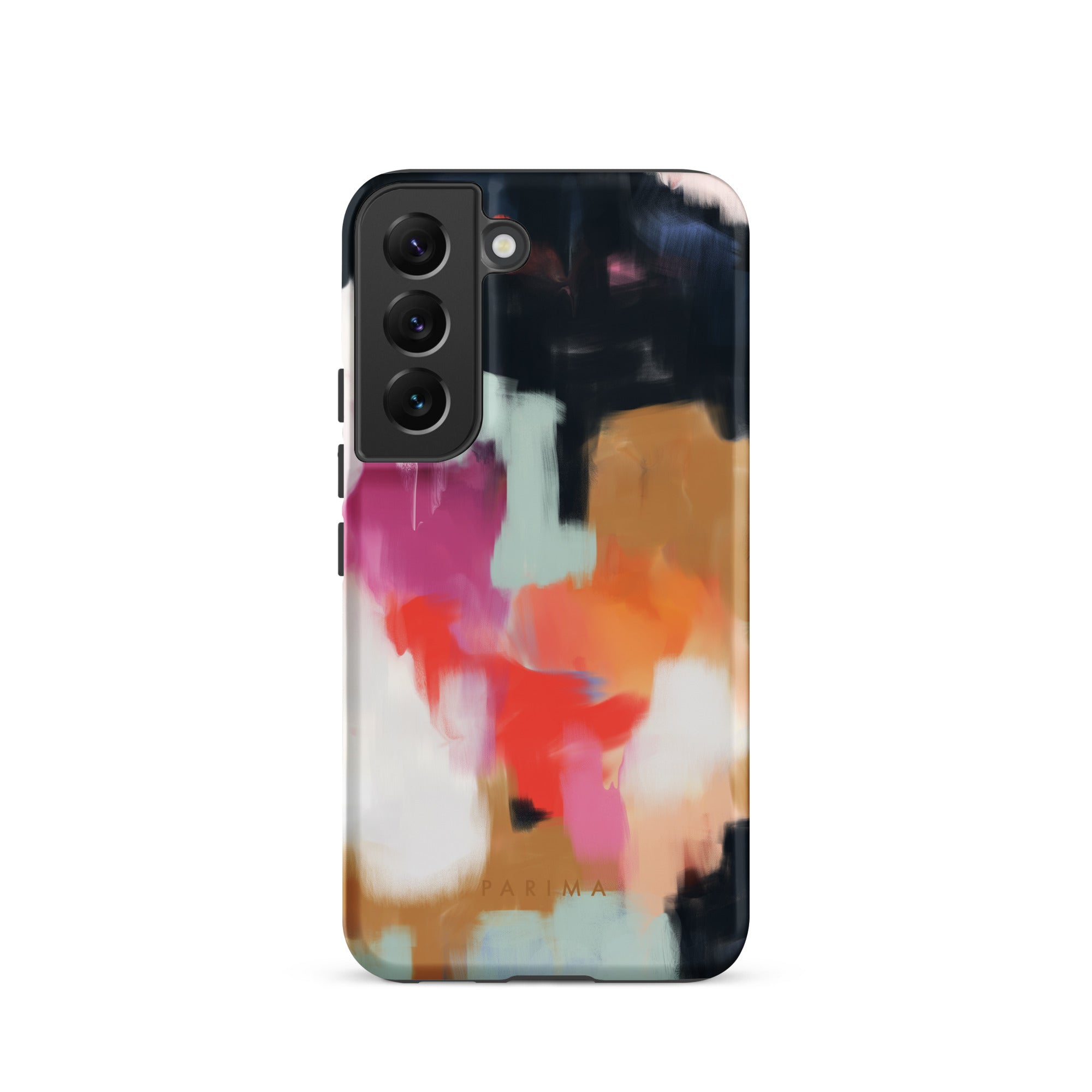 Ruthie, blue and pink abstract art on Samsung Galaxy S22 tough case by Parima Studio