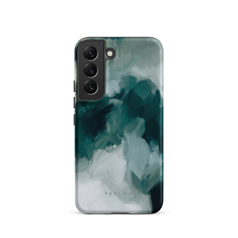 Echo, emerald green abstract art on Samsung Galaxy S22 tough case by Parima Studio