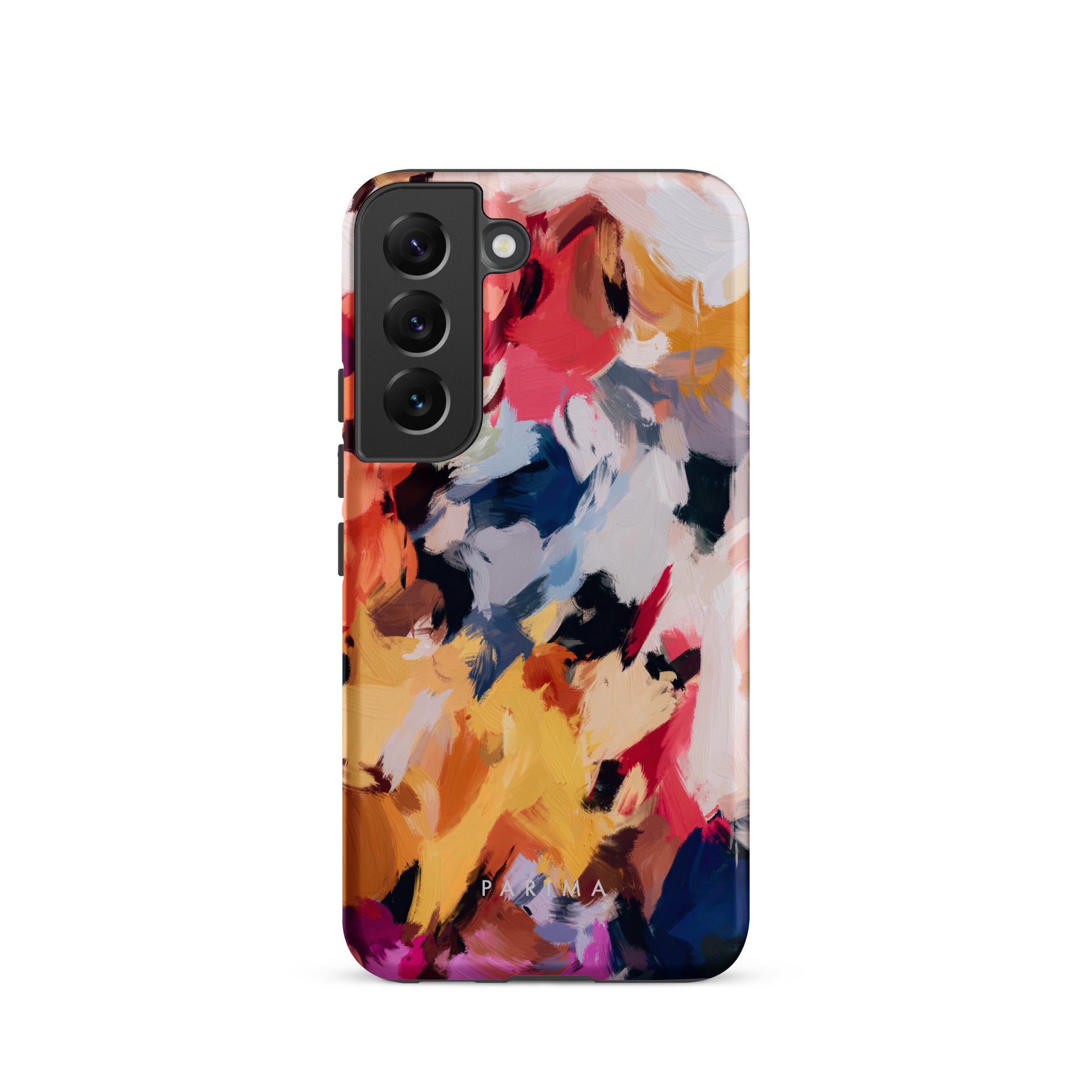 Wilde, blue and yellow multicolor abstract art on Samsung Galaxy S22 tough case by Parima Studio