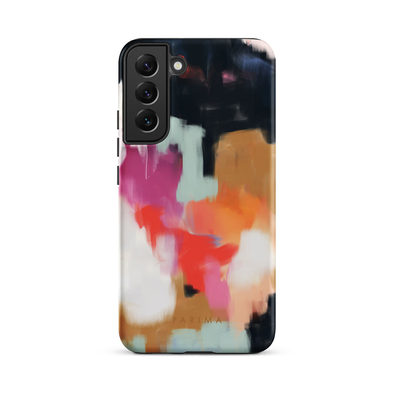 Ruthie, blue and pink abstract art on Samsung Galaxy S22 Plus tough case by Parima Studio