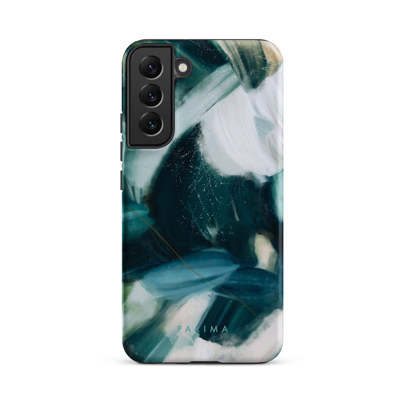 Caspian, blue and teal abstract art on Samsung Galaxy S22 Plus tough case by Parima Studio