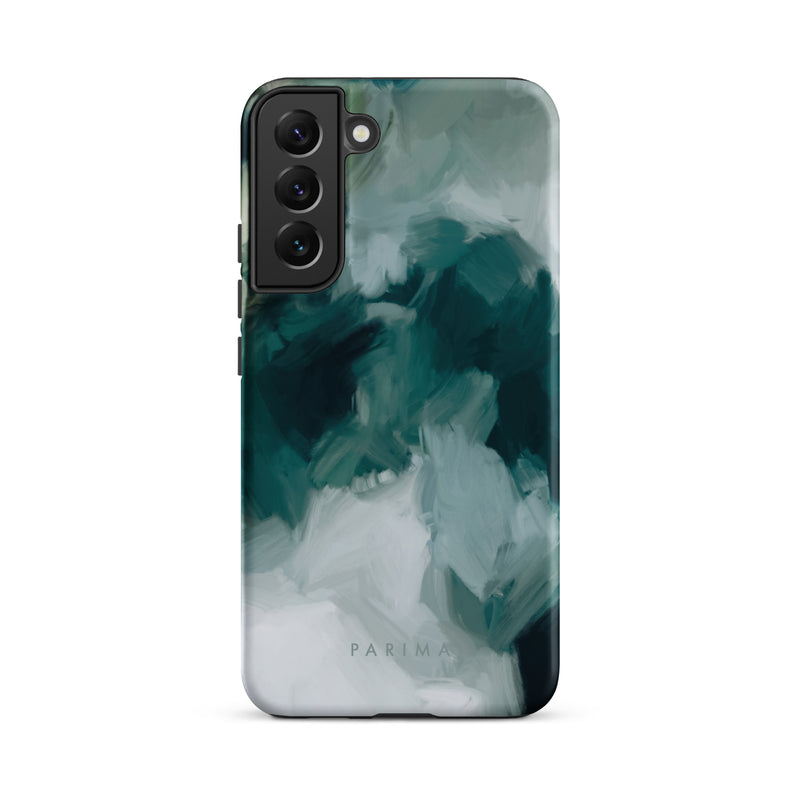 Echo, emerald green abstract art on Samsung Galaxy S22 Plus tough case by Parima Studio