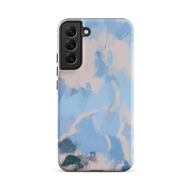 Dove, blue and pink abstract art on Samsung Galaxy S22 Plus tough case by Parima Studio