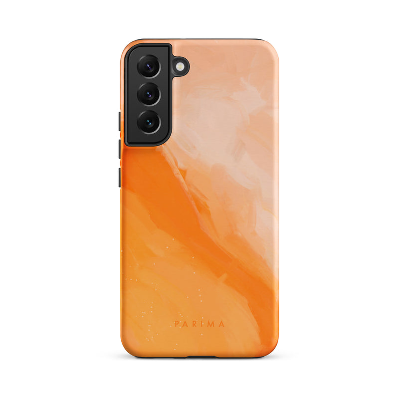 Sweet Orange, orange and pink abstract art on Samsung Galaxy S22 Plus tough case by Parima Studio