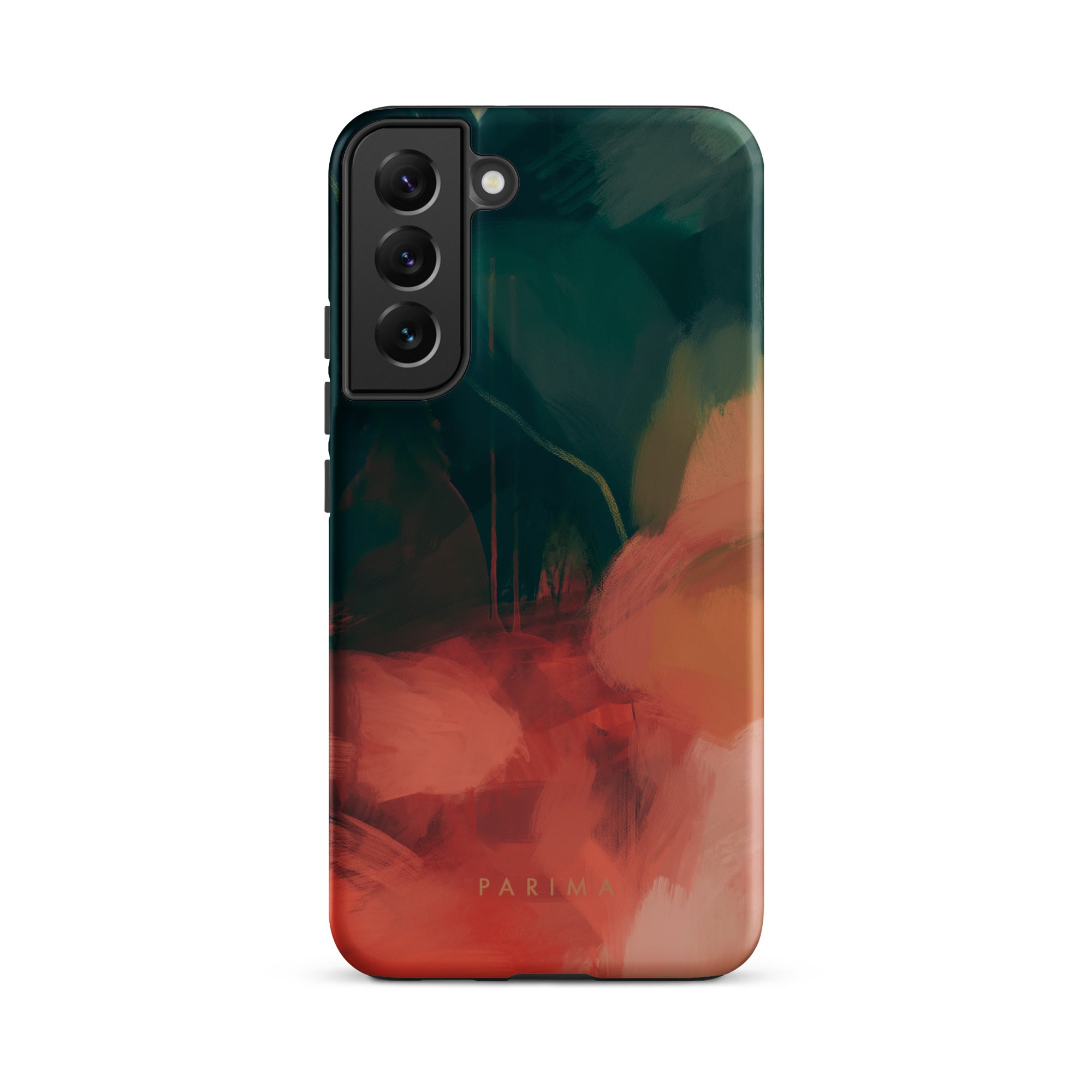 Eventide, green and red abstract art on Samsung Galaxy S22 plus tough case by Parima Studio