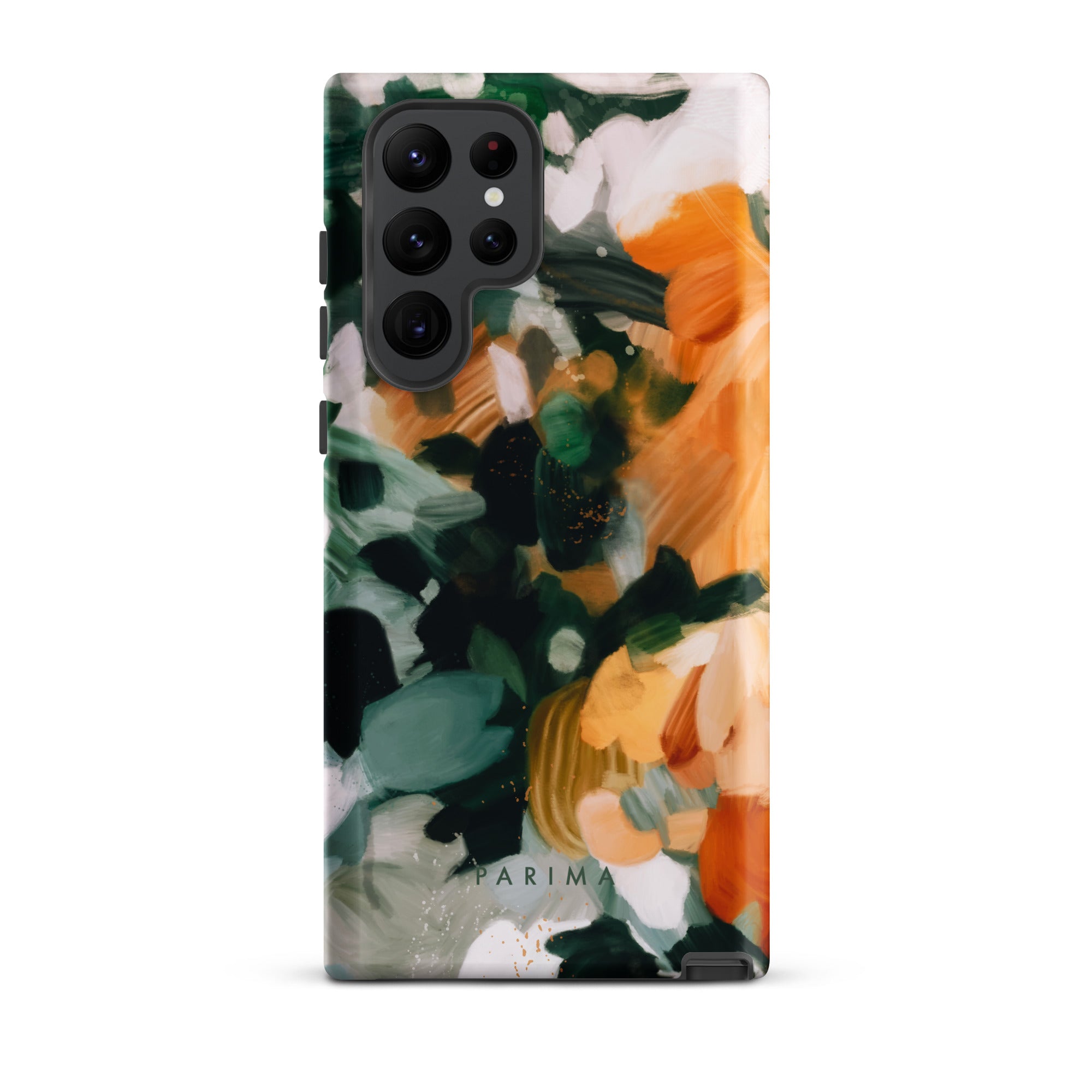 Aspen, green and orange abstract art on Samsung Galaxy S22 Ultra tough case by Parima Studio