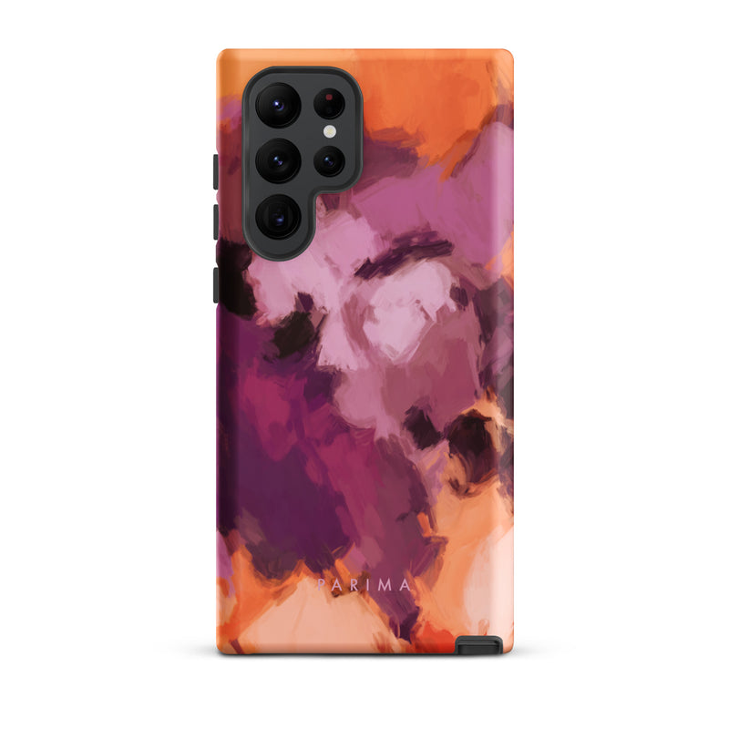 Lilac, purple and orange abstract art on Samsung Galaxy S22 Ultra tough case by Parima Studio