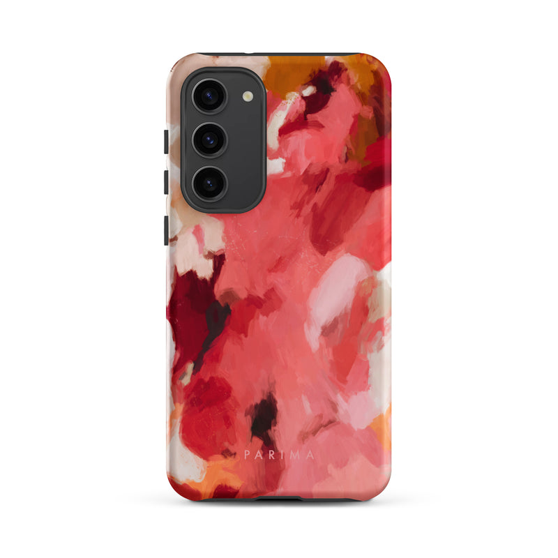 Apple, pink and red abstract art on Samsung Galaxy S23 Plus tough case by Parima Studio