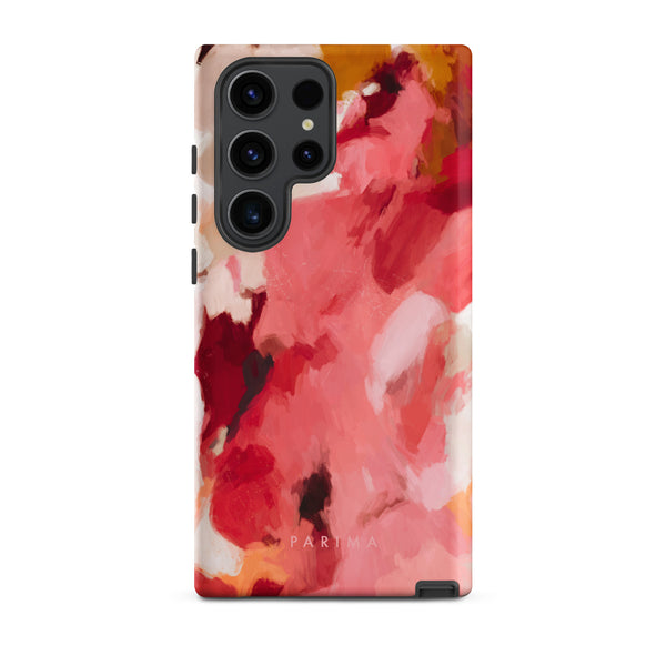 Apple, pink and red abstract art on Samsung Galaxy S23 Ultra tough case by Parima Studio