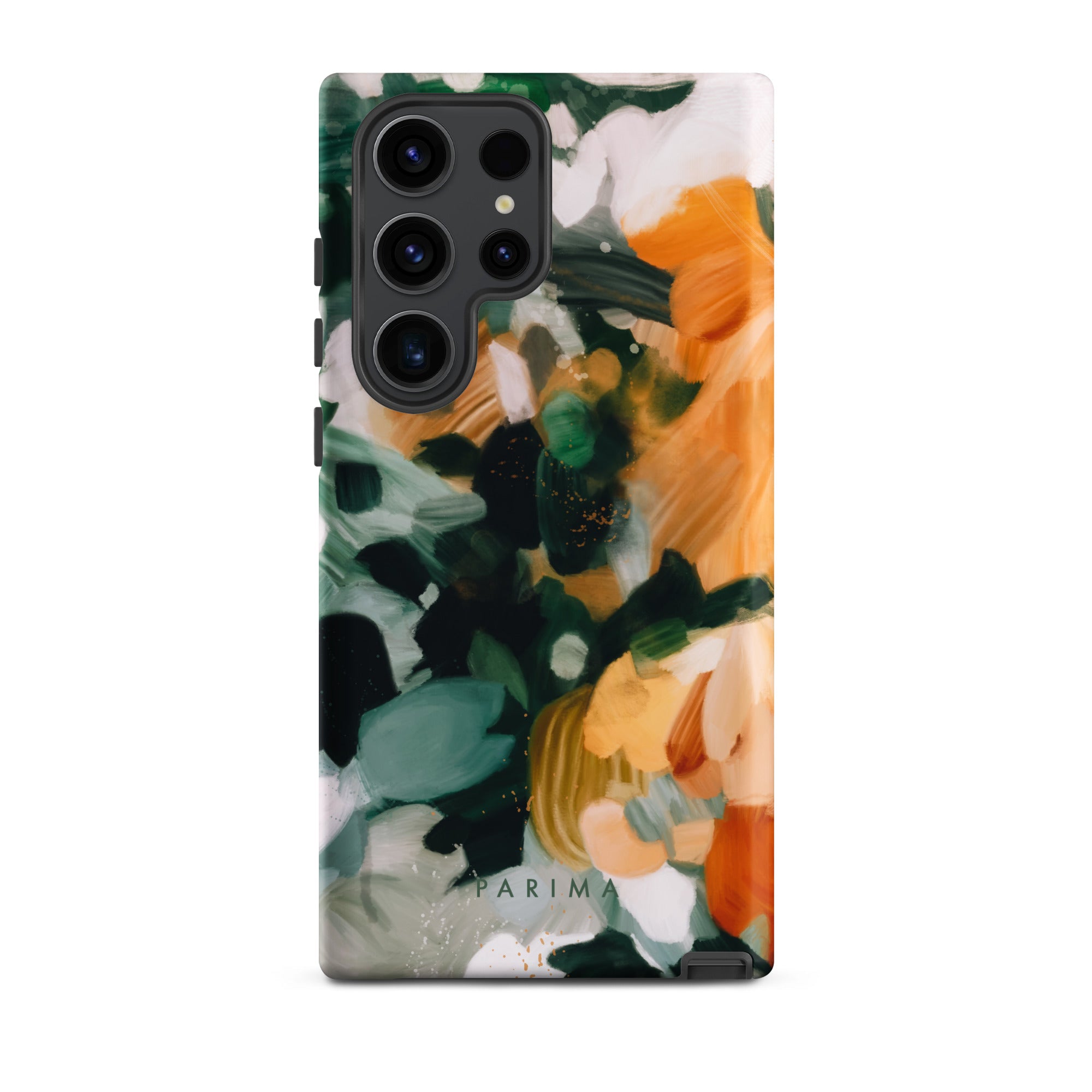 Aspen, green and orange abstract art on Samsung Galaxy S23 Ultra tough case by Parima Studio