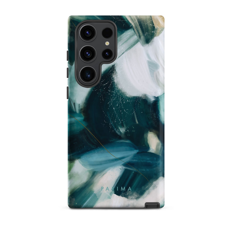 Caspian, blue and teal abstract art on Samsung Galaxy S23 Ultra tough case by Parima Studio