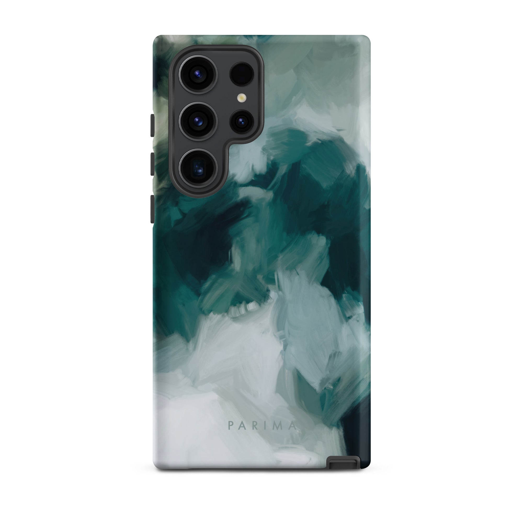 Echo, emerald green abstract art on Samsung Galaxy S23 Ultra tough case by Parima Studio