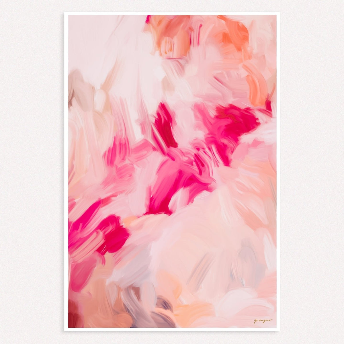 Parima Studio Florie, pink and orange, large scale abstract art, Patricia Vargas ...