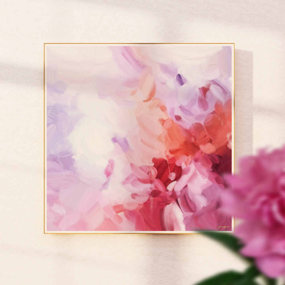 Aerial - Oversized pink abstract art print by Parima Studio
