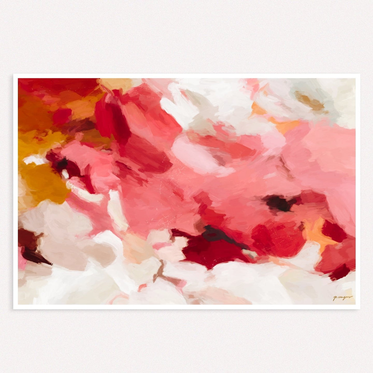 Parima Studio Apple, pink and red, large scale abstract art, Patricia Vargas -Parima ...