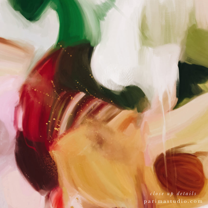 Close up of Bloom, colorful abstract art print by Parima Studio
