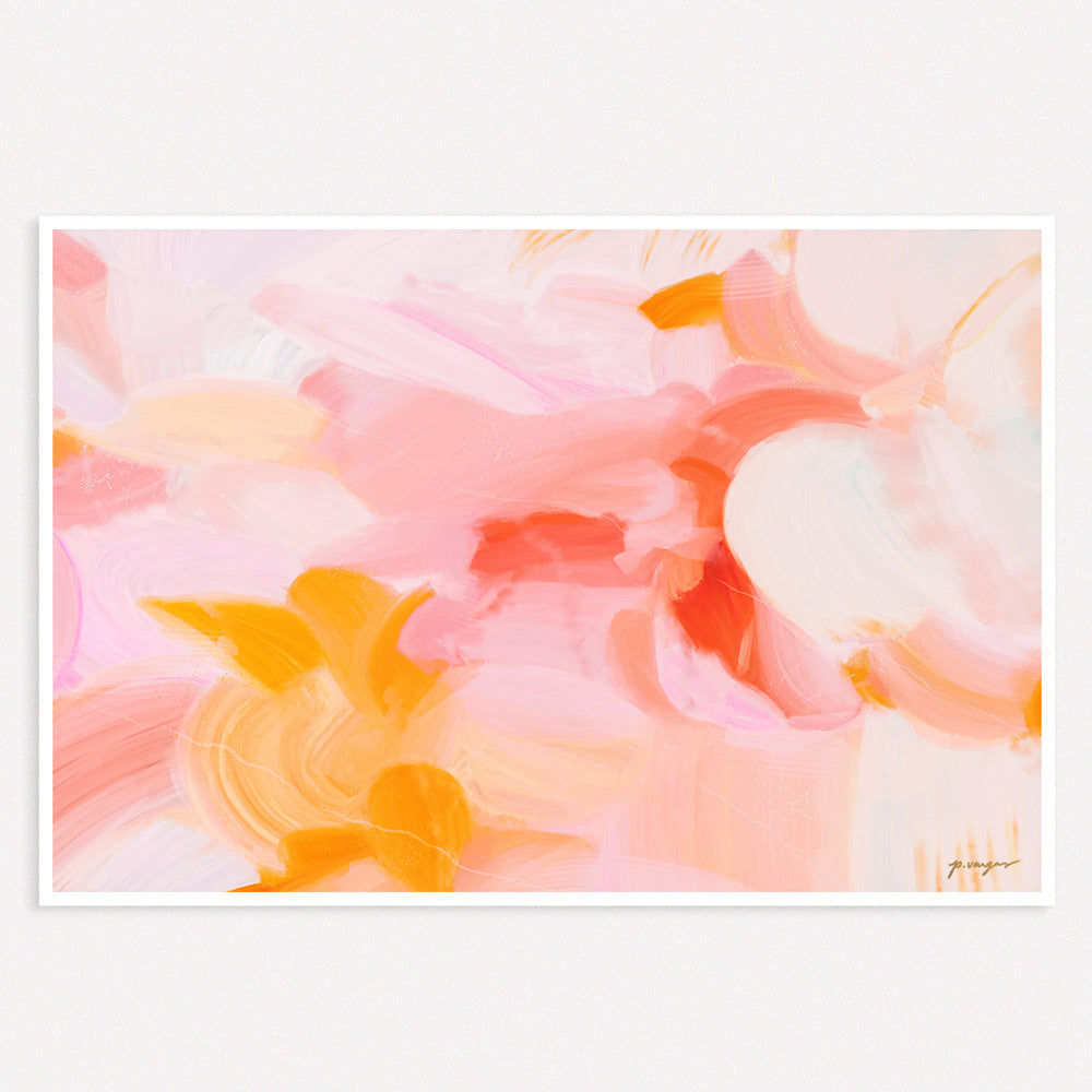 Blush - pink and yellow abstract art by Parima Studio - wall art prints