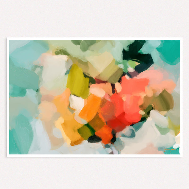Summer of Peonies, colorful abstract wall art prints by Parima Studio