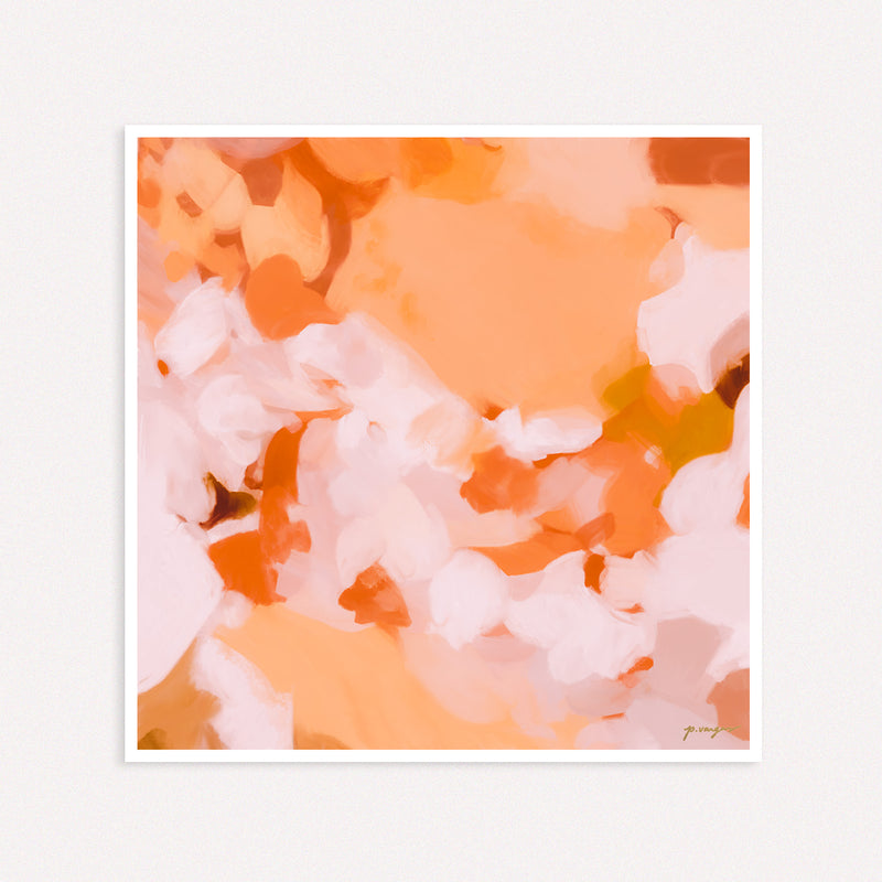 Clementine, orange colorful abstract wall art print by Parima Studio