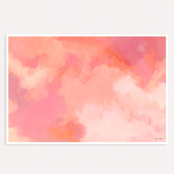 Forever Pink, pink and orange colorful abstract wall art print by Parima Studio