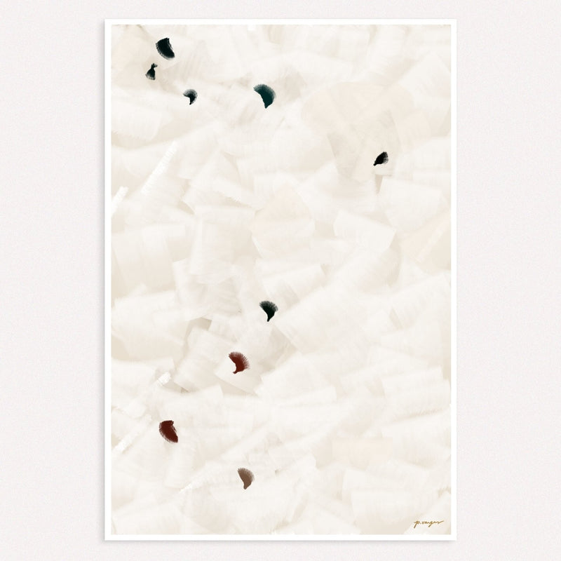 In Flight No.18, grey and brown colorful abstract wall art print by Parima Studio