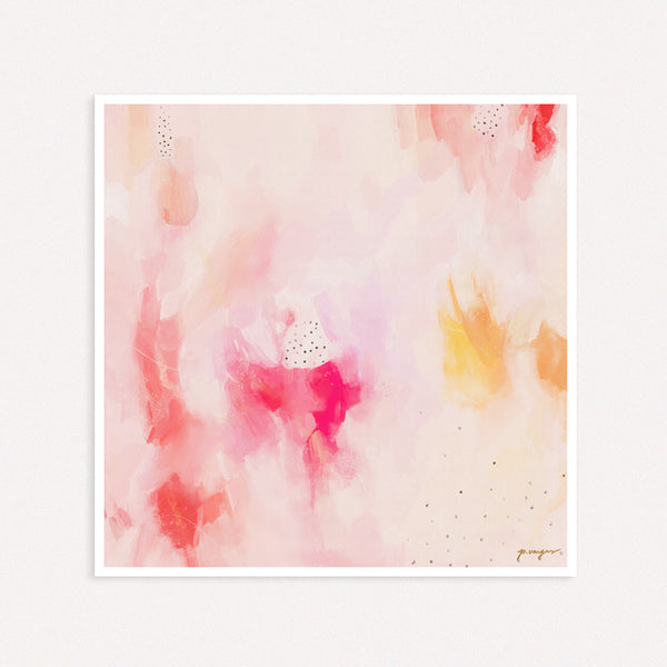 In Pink, large abstract art print by Parima Studio - Square wall art