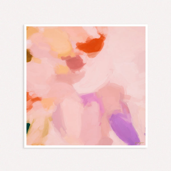 Maureen, pink and purple colorful abstract wall art print by Parima Studio