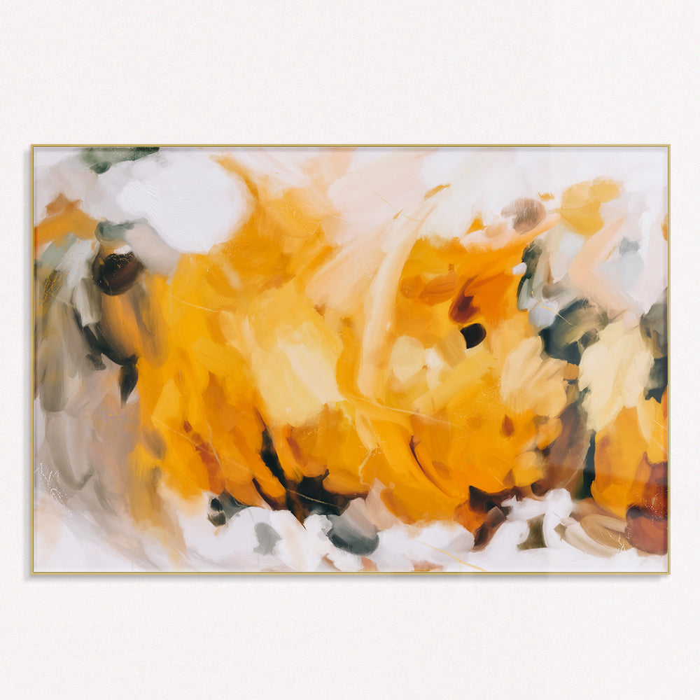 Large yellow abstract wall art print by Patricia Vargas of Parima Studio - New Beginnings
