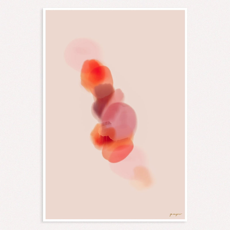 Prismatic No.1, pink and orange colorful abstract wall art print by Parima Studio