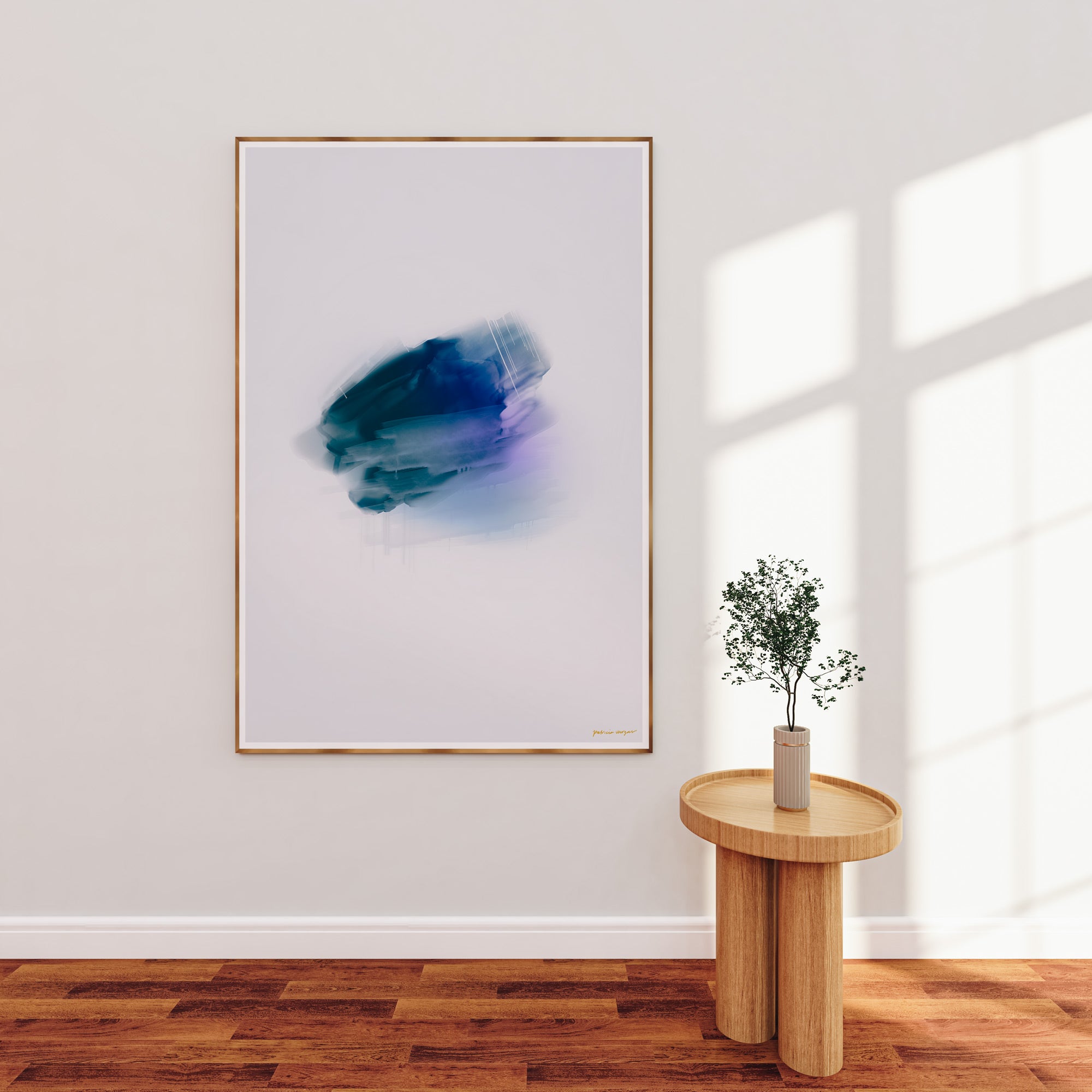 Prismatic No.4, blue colorful abstract wall art print by Parima Studio. Oversize art for living room