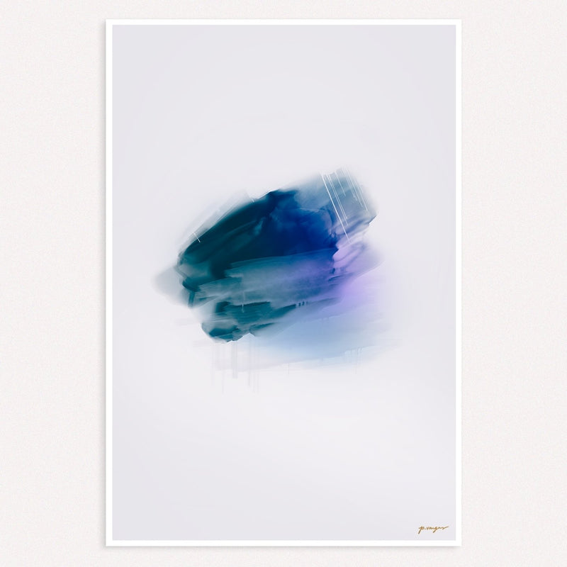 Prismatic No.4, blue colorful abstract wall art print by Parima Studio