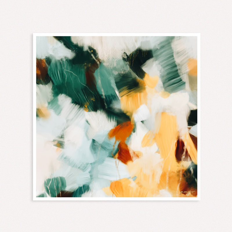 Reverie, large square abstract art print by Parima Studio - neutral